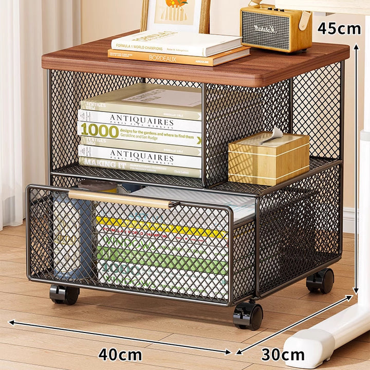 Low-Profile Rolling Printer & Office Equipment Stand with Open Storage Shelf and Smooth Swivel Casters