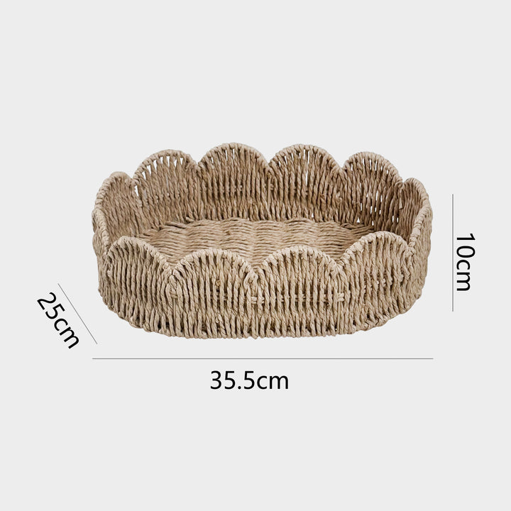 Decorative storage basket with wave edge