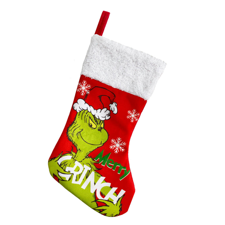 Funny Christmas stocking with Grinch motif