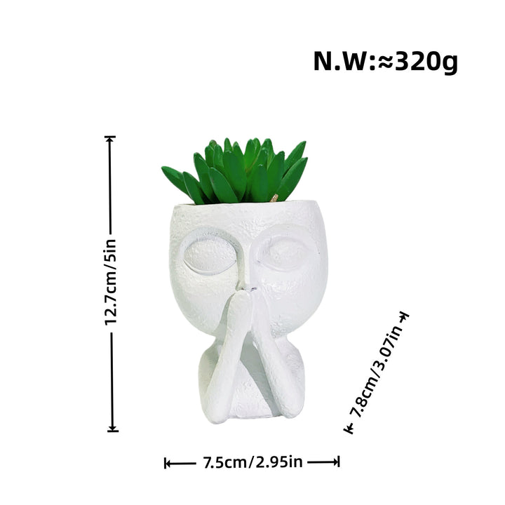 Plant pot with face motif
