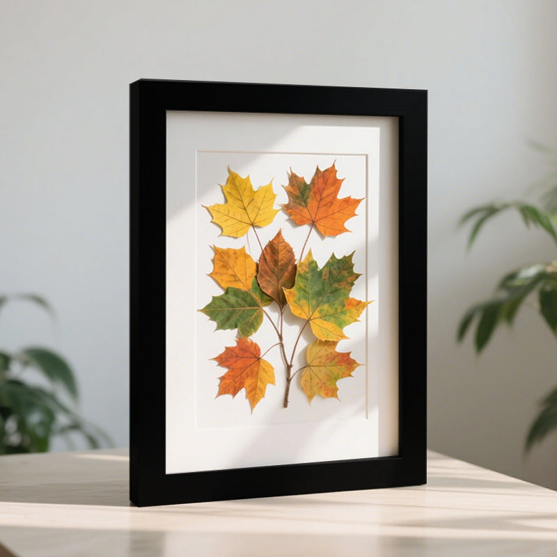 Framed Natural Leaf Art Display