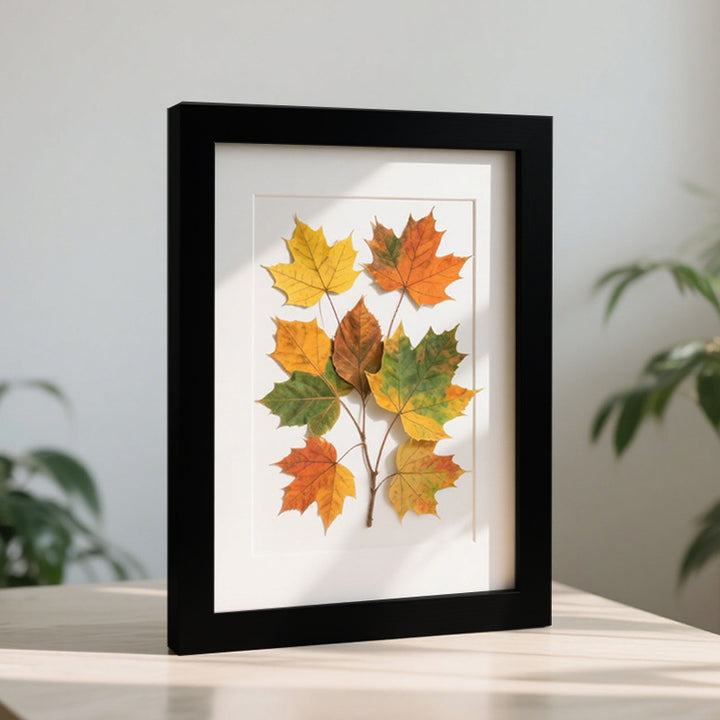 Framed Natural Leaf Art Display