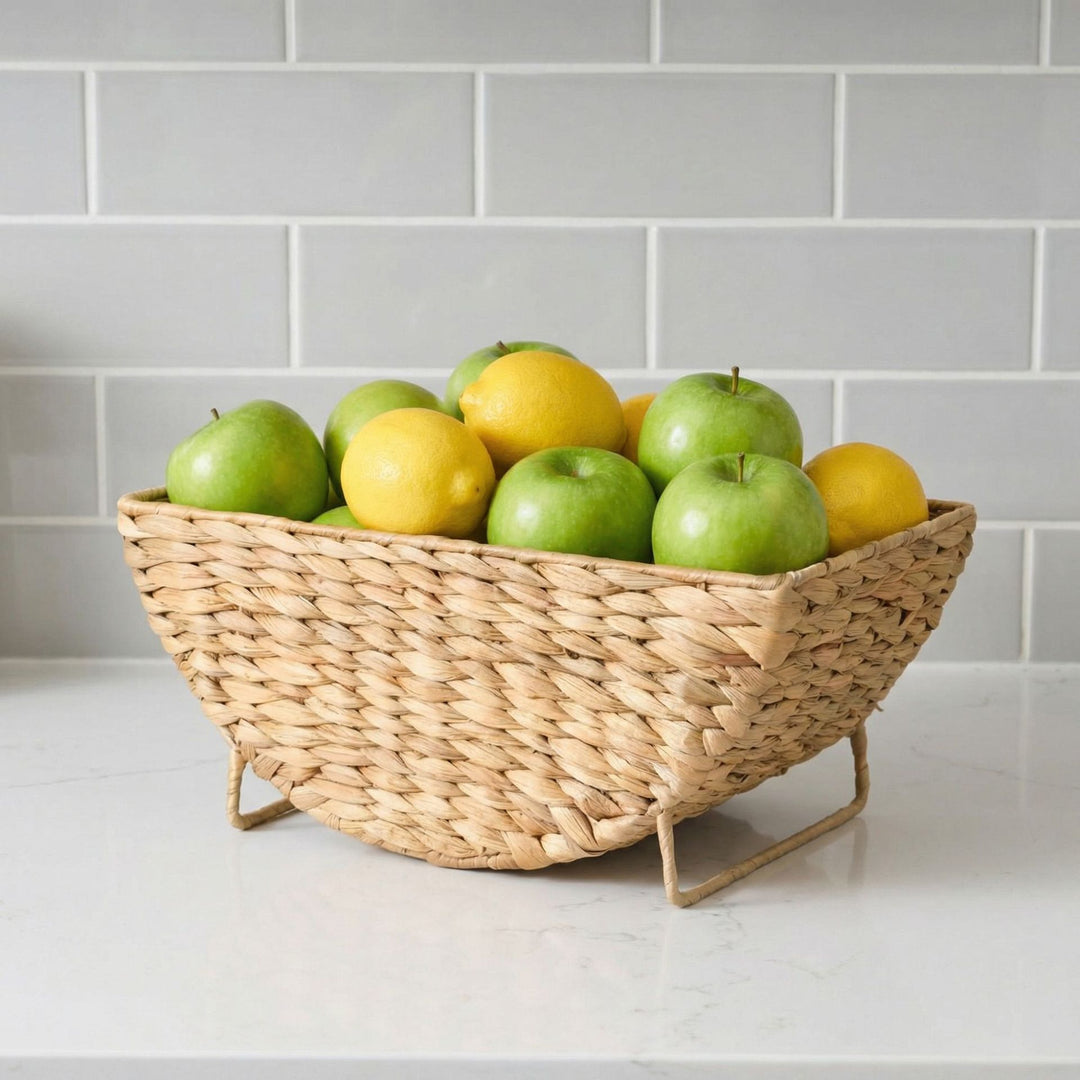 Decorative basket for storing blankets and magazines