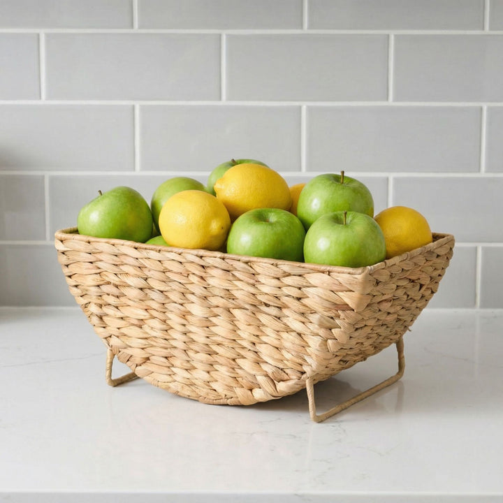 Decorative basket for storing blankets and magazines