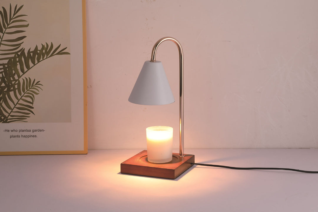 Modern table lamp with candle holder