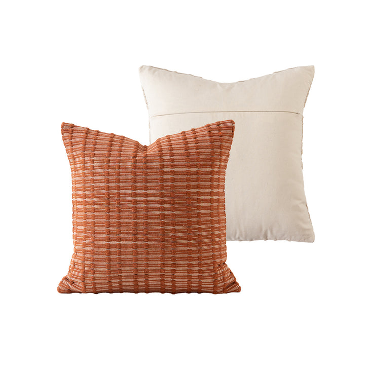 Cotton cushion duo with handwoven texture and hidden zipper