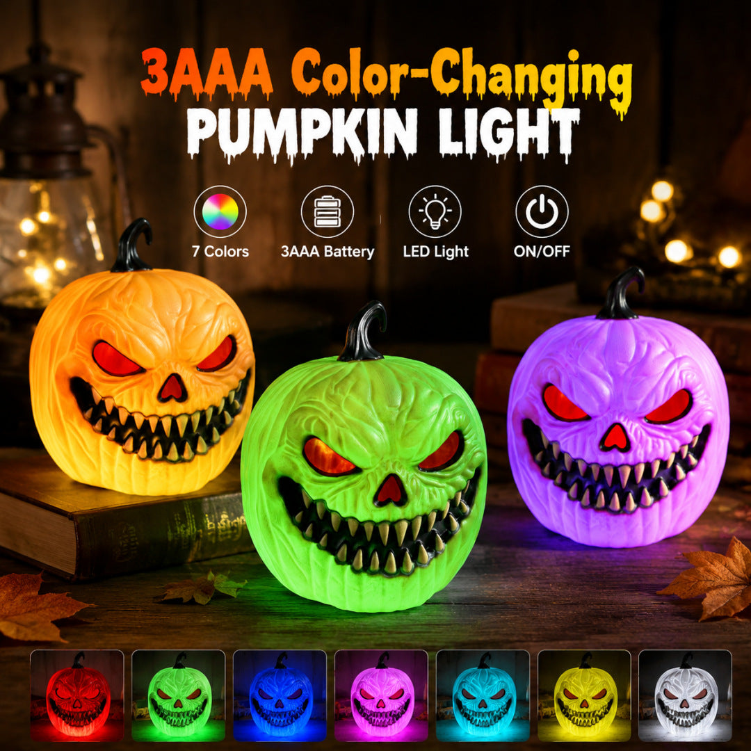 Creepy animated LED pumpkin with carving