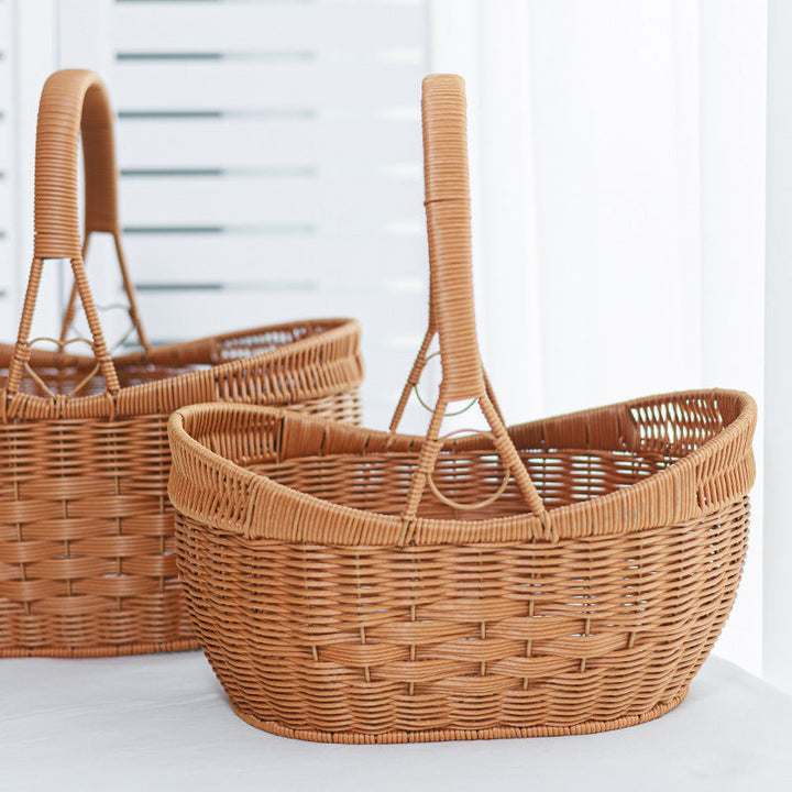 Woven Rattan Utility Basket