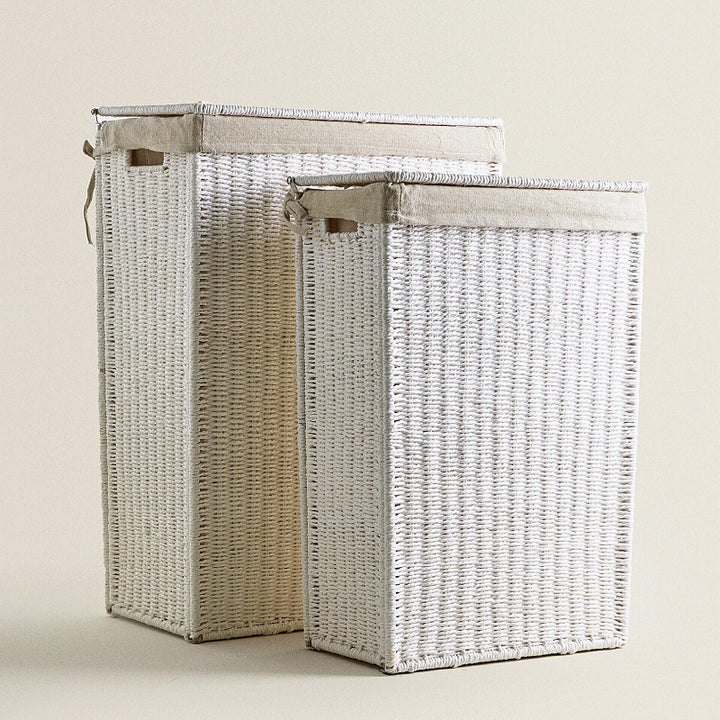 High-quality laundry basket made of natural wicker