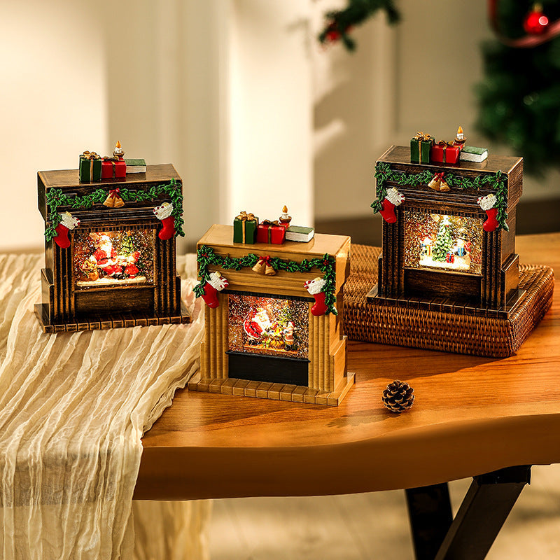 Decorative Christmas Romance Fireplace Figure