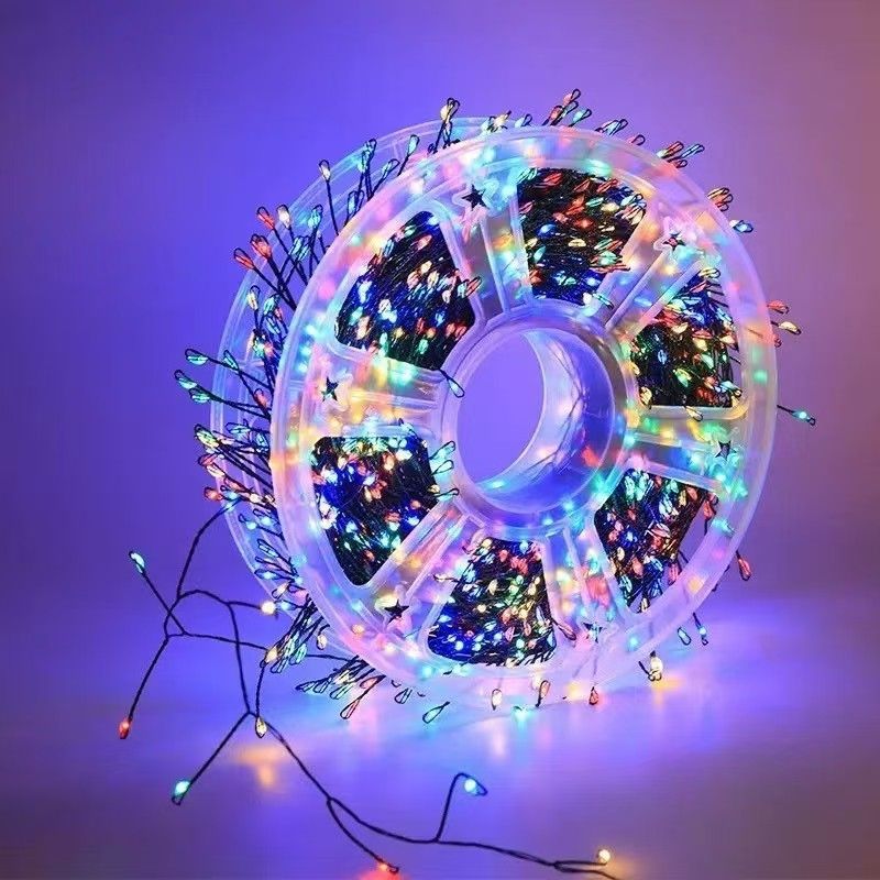 Outdoor waterproof micro LED fairy lights with clear star wreath