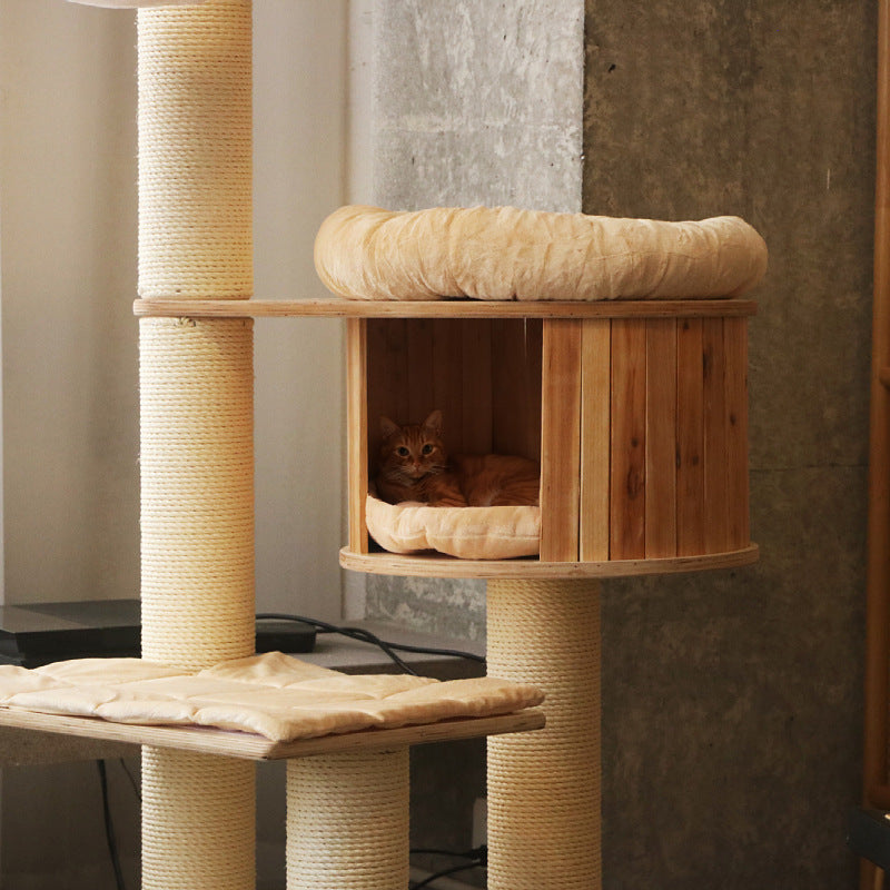 Cozy cat tree with multiple levels