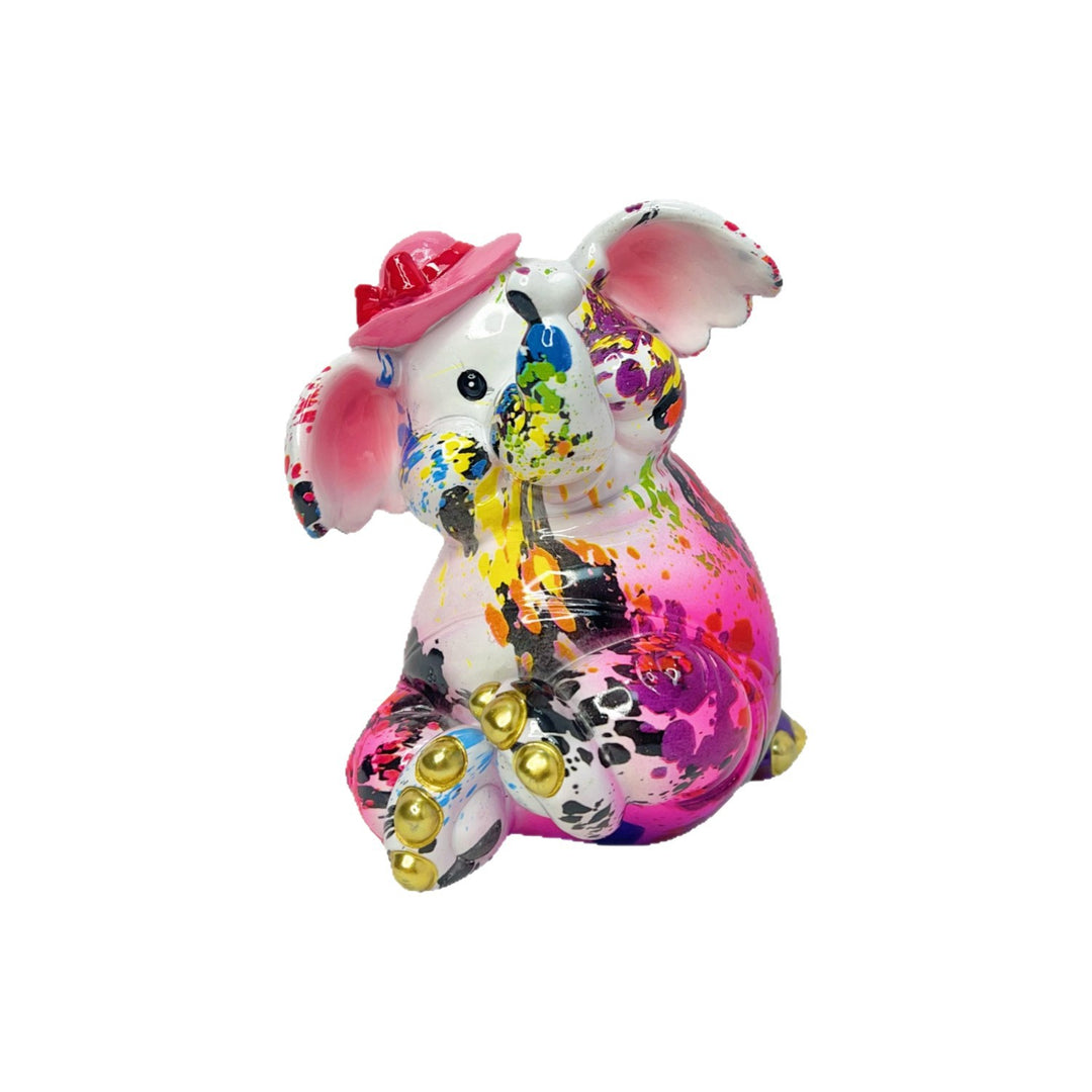 Artistic elephant figure with football motif