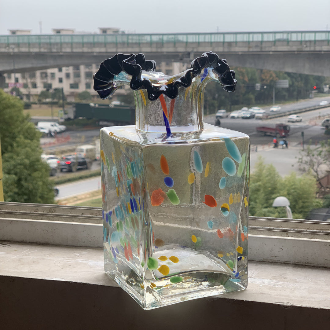 Hand-Poured Square Decorative Ruffled-Top Pillar Candle
