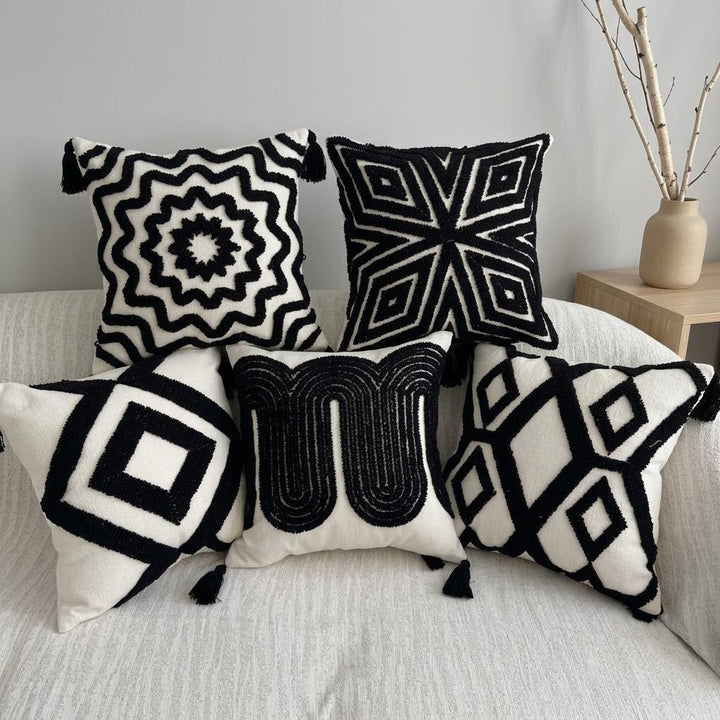 Geometric Patterned Textile Throw Pillow