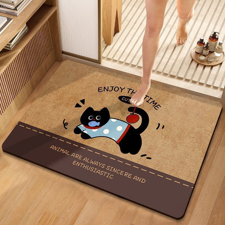 Cute Cartoon Dog-Themed Plush Bath Mat
