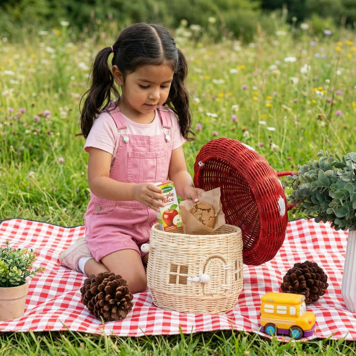 House-shaped storage basket
