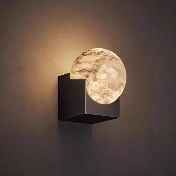 Sculptural Moon Globe Wall Lamp