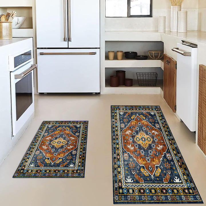 Vintage-Inspired Kitchen Mat Set