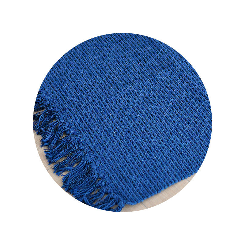 Round woven fabric sample for upholstery and furniture covering fabric