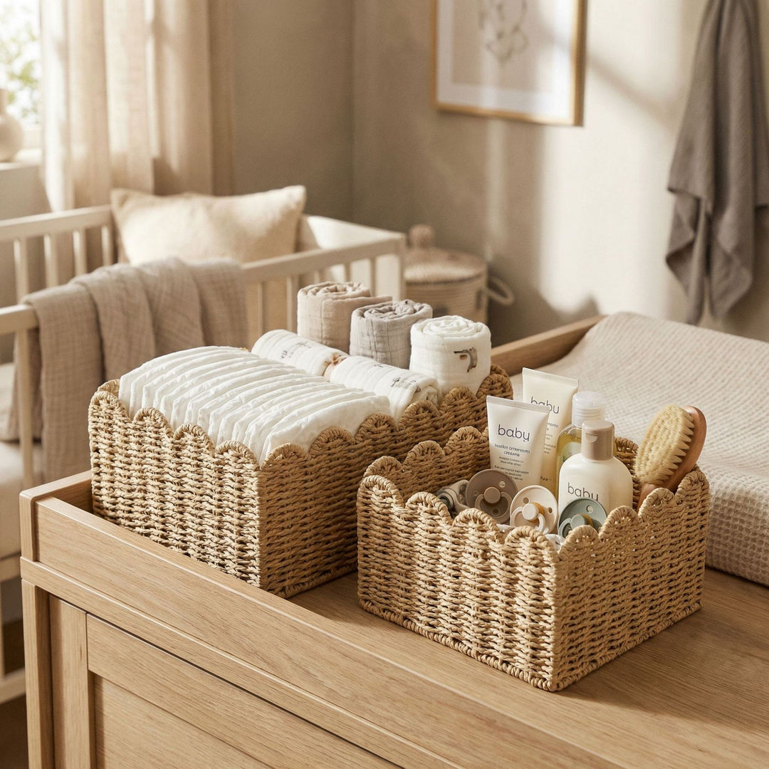 Basket with wave edge