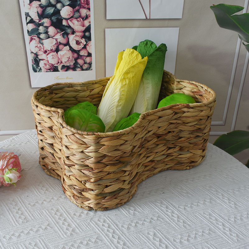 Woven Storage Basket with Organic Curved Design