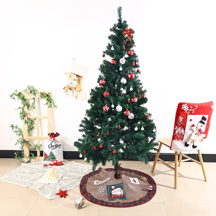 Jute Christmas tree skirt with festive Santa Claus motif