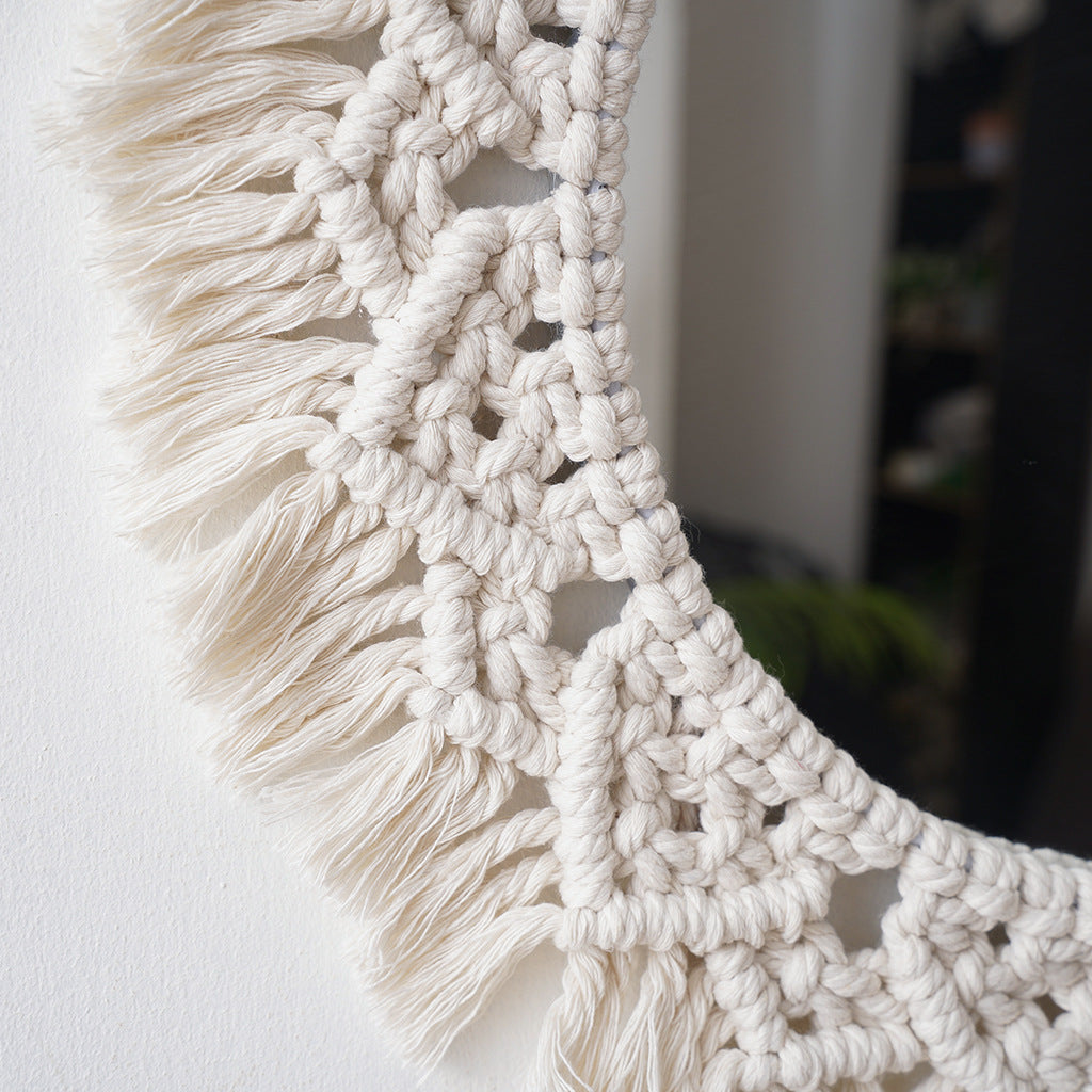 Decorative Macramé Round Wall Mirror