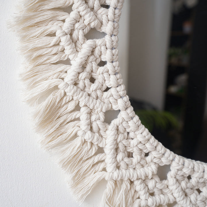 Decorative Macramé Round Wall Mirror