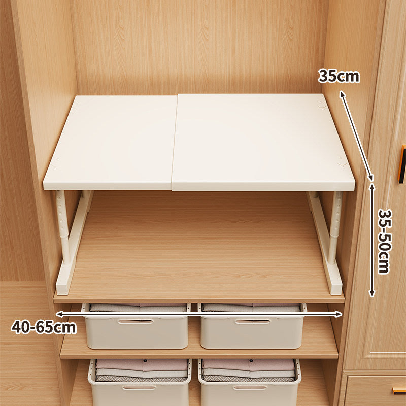Expandable Folding Closet Shelf Platform with Telescopic Support