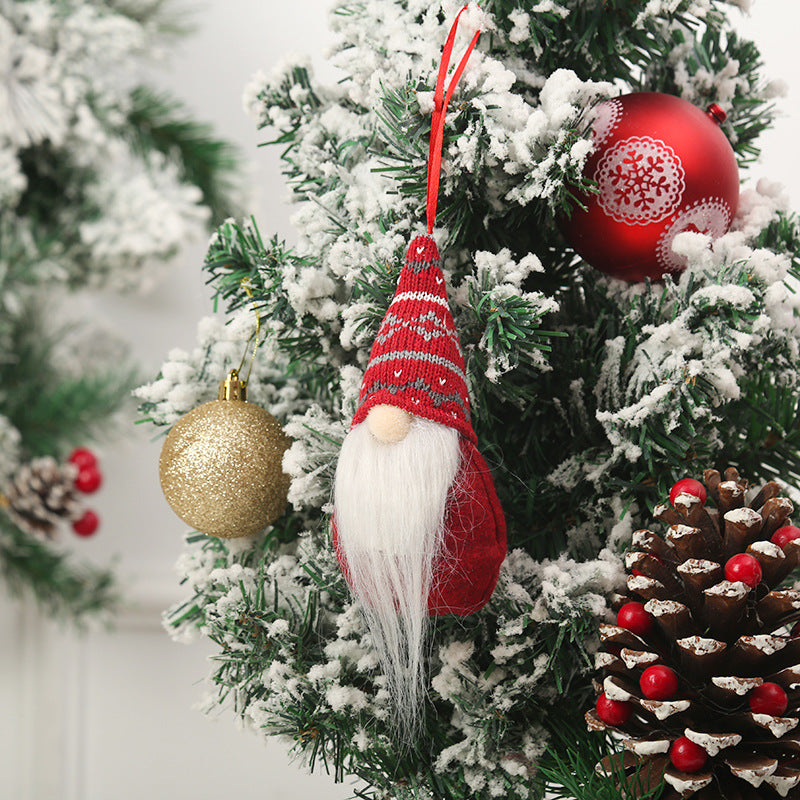 Cute Christmas tree decoration in gnome design