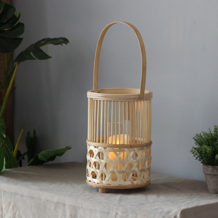 Handcrafted lantern made of rattan