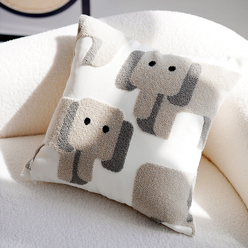 Elephant-Themed Decorative Throw Pillow