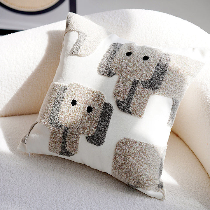 Elephant-Themed Decorative Throw Pillow