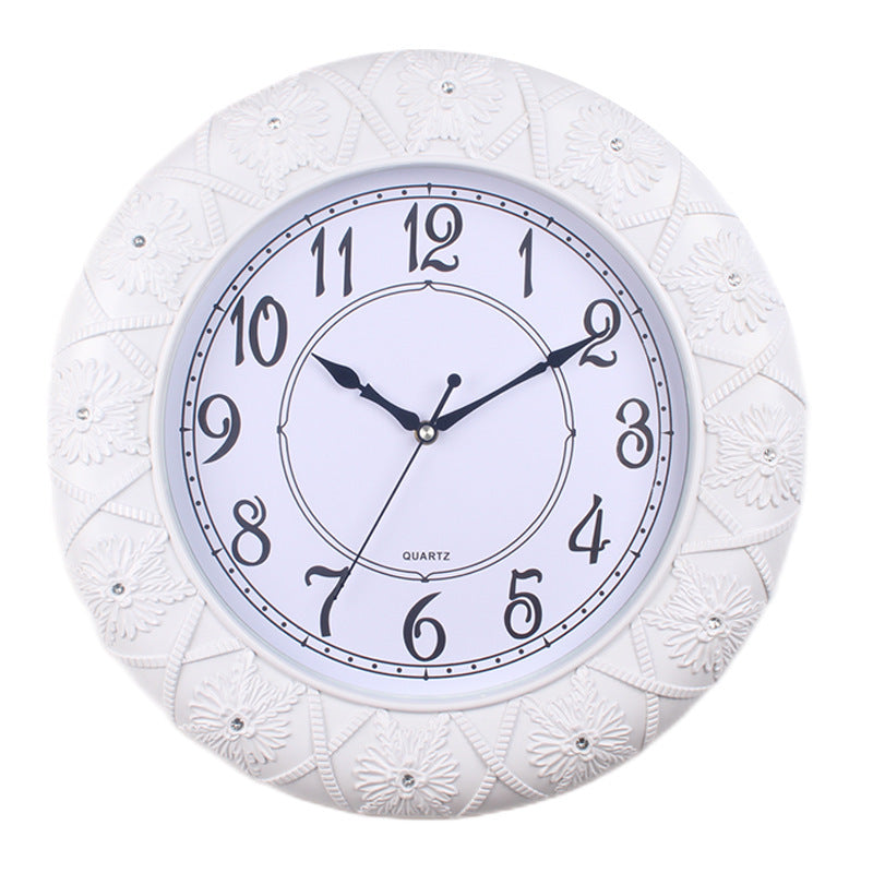 Elegant Wall Clock with Filigree Flower Design