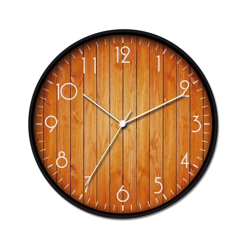 Wall clock with wood look