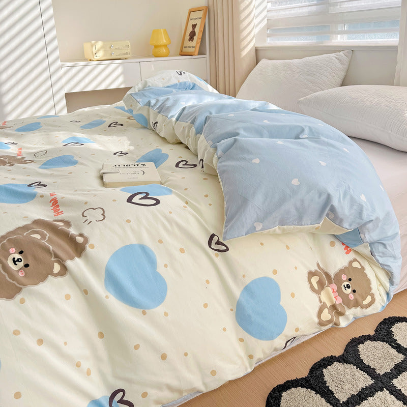 Playful Heart Pattern Duvet Cover Set