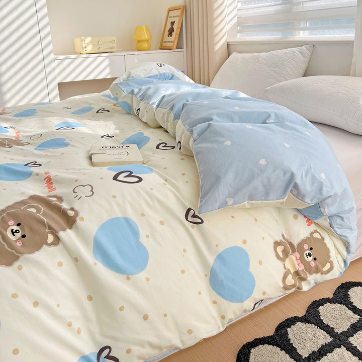 Playful Heart Pattern Duvet Cover Set