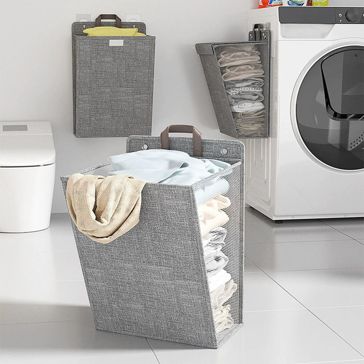 Wall-mounted laundry basket