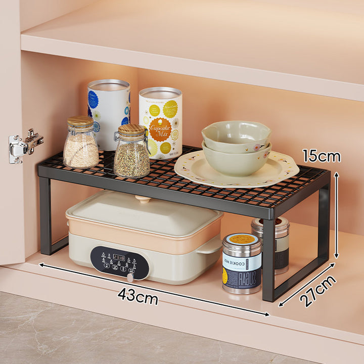 Ventilated Metal Grid Cabinet Shelf Organizer Rack