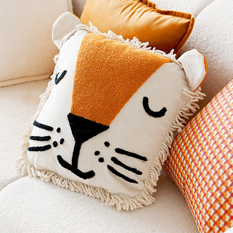 Lion-Themed Decorative Throw Pillow