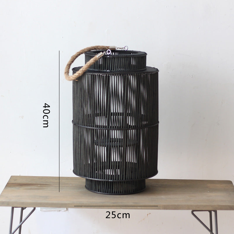 Decorative lantern made of woven material