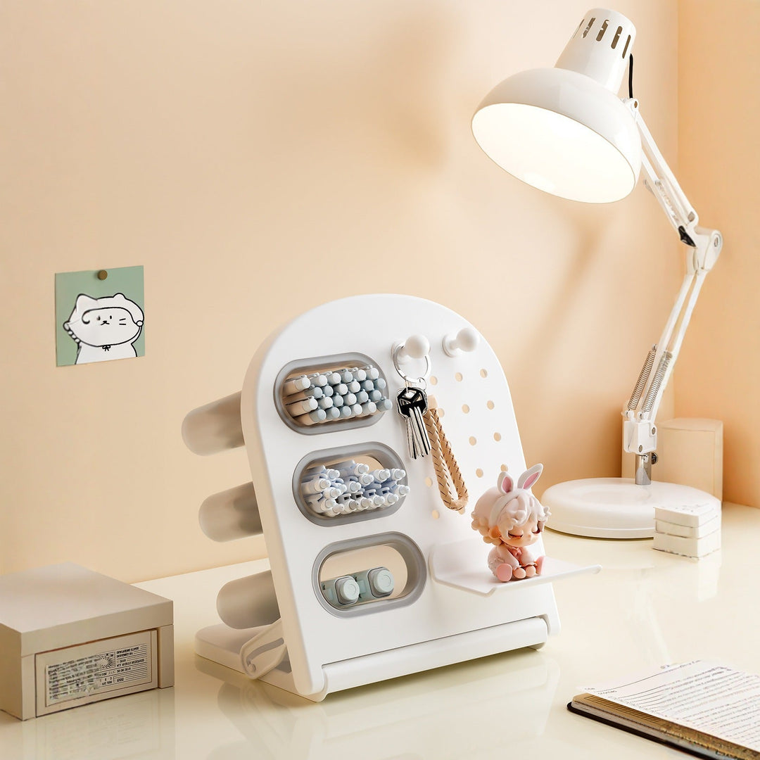 Multi-Functional Desktop Organizer with Adjustable Slots