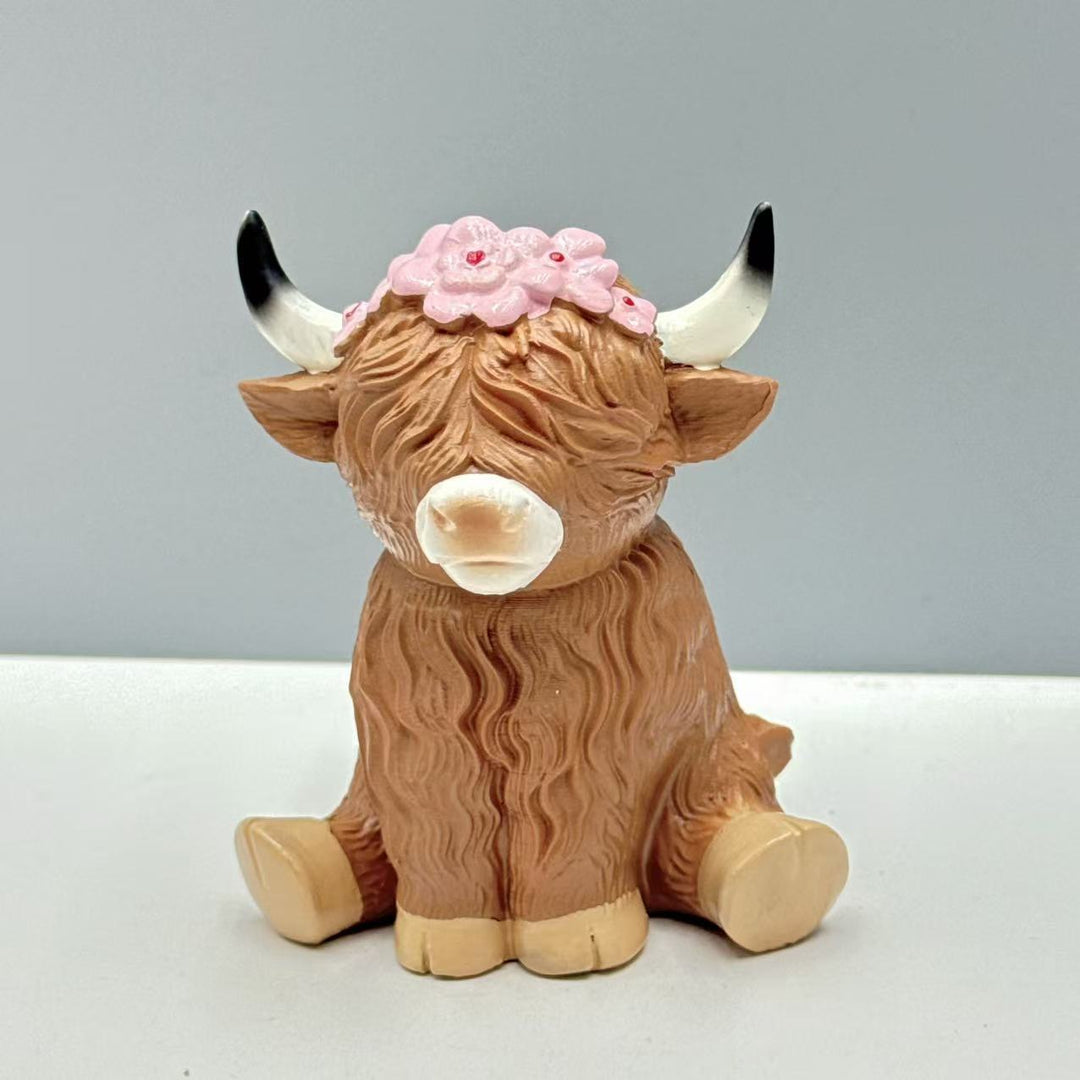 cute decorative horned cattle
