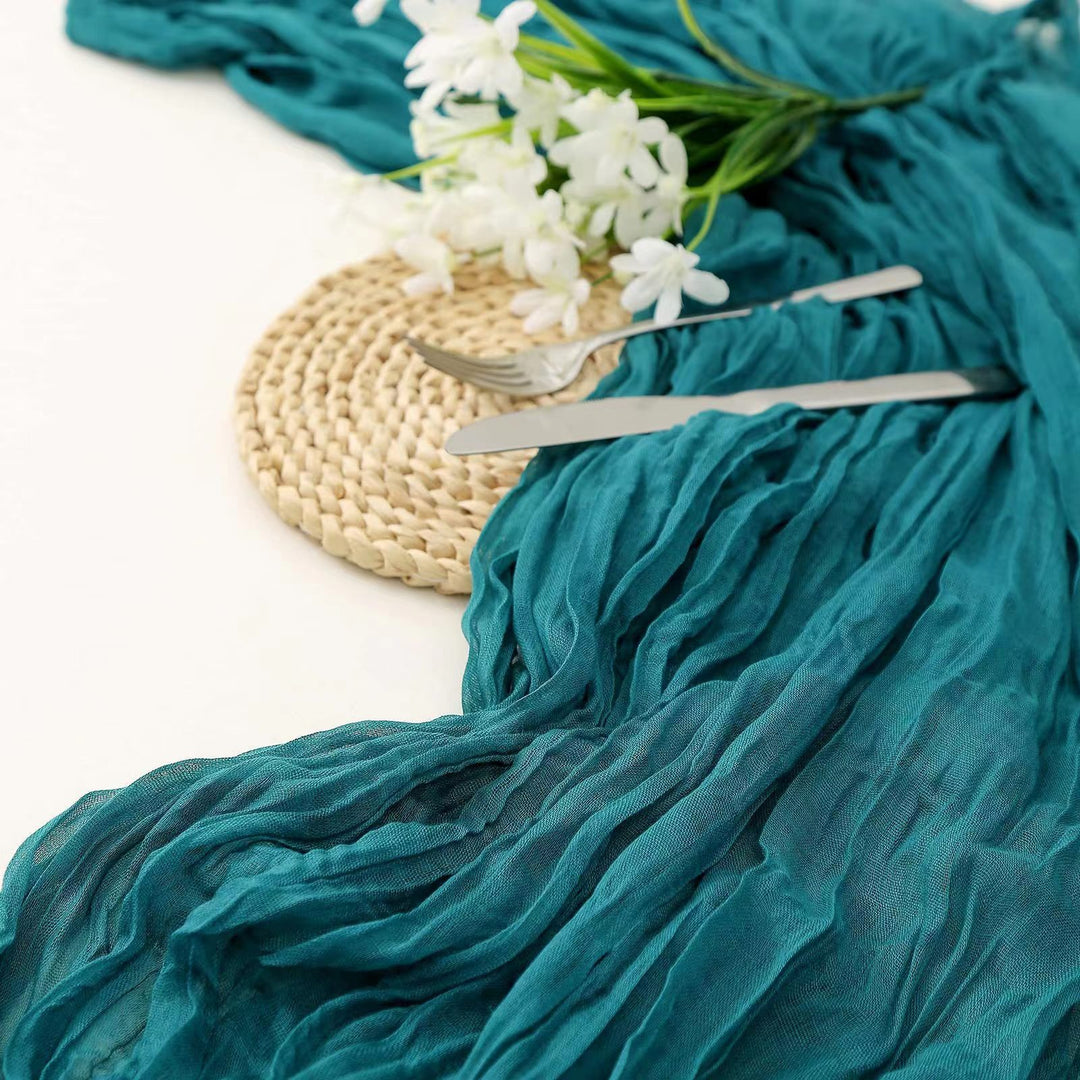 Wo Elegant Crinkled Chiffon Table Runner