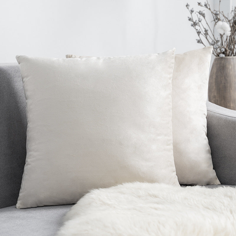 Ultra-Soft Velvet Square Decorative Pillow Cover with Minky Back and Invisible Zipper