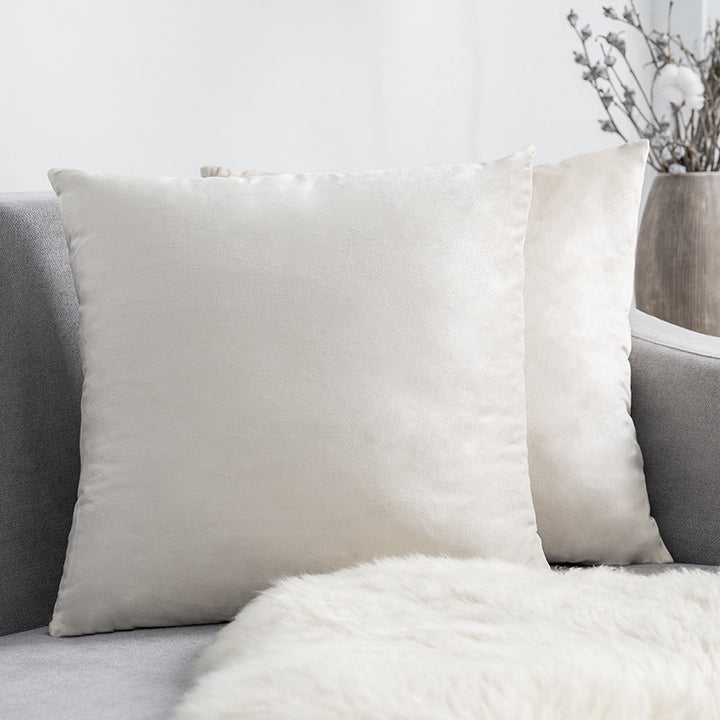 Ultra-Soft Velvet Square Decorative Pillow Cover with Minky Back and Invisible Zipper