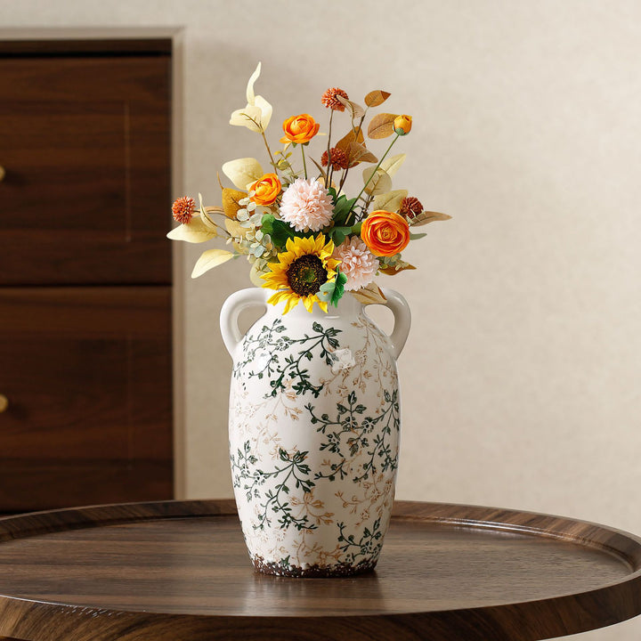 Elegant and artistically decorated ceramic vase