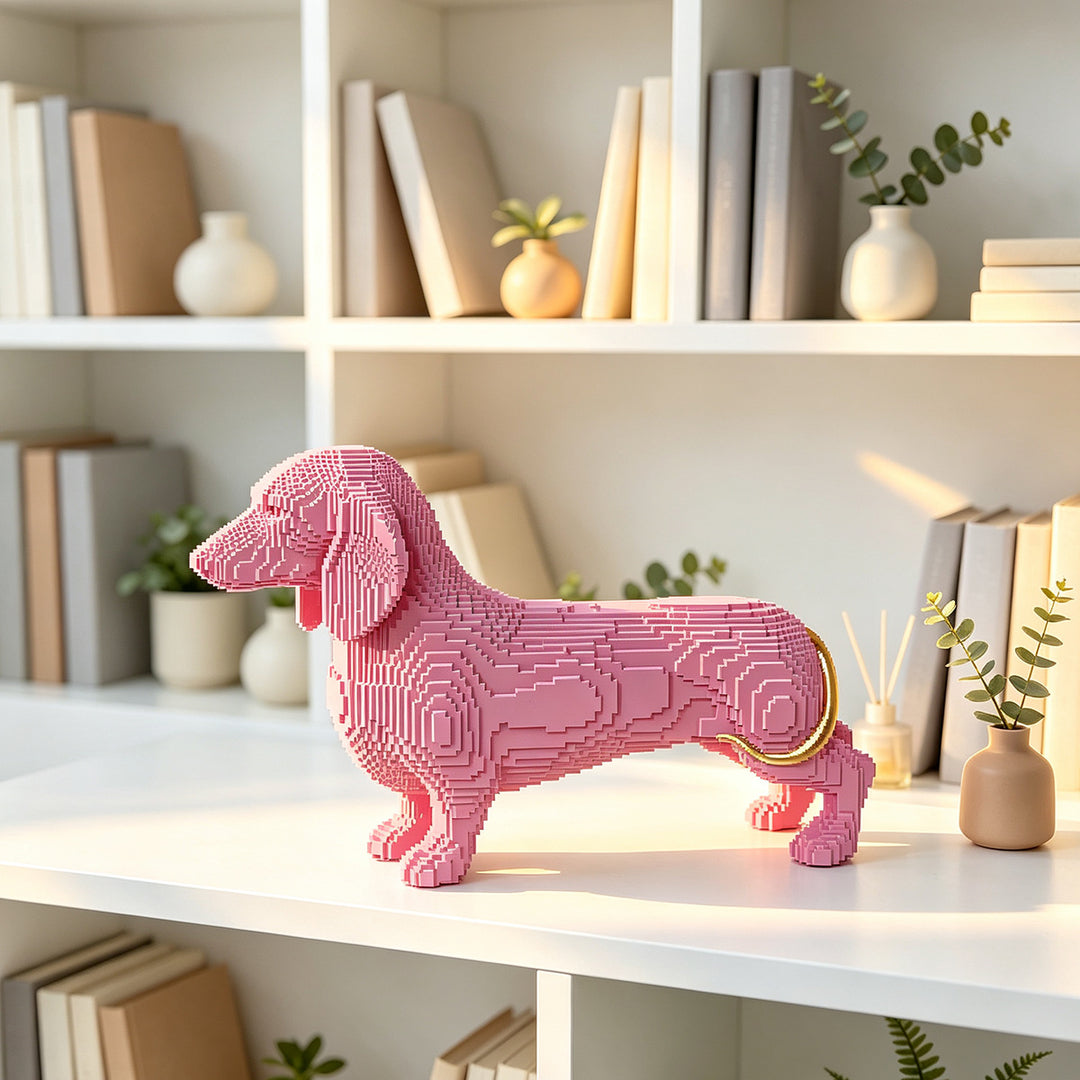 Playful decorative figure of a sweet dachshund