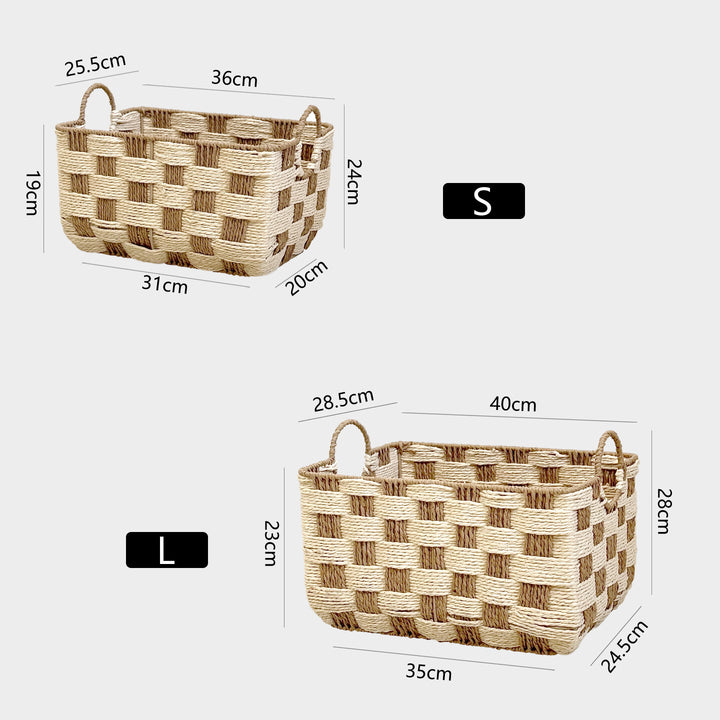 Handcrafted storage basket with carry handles